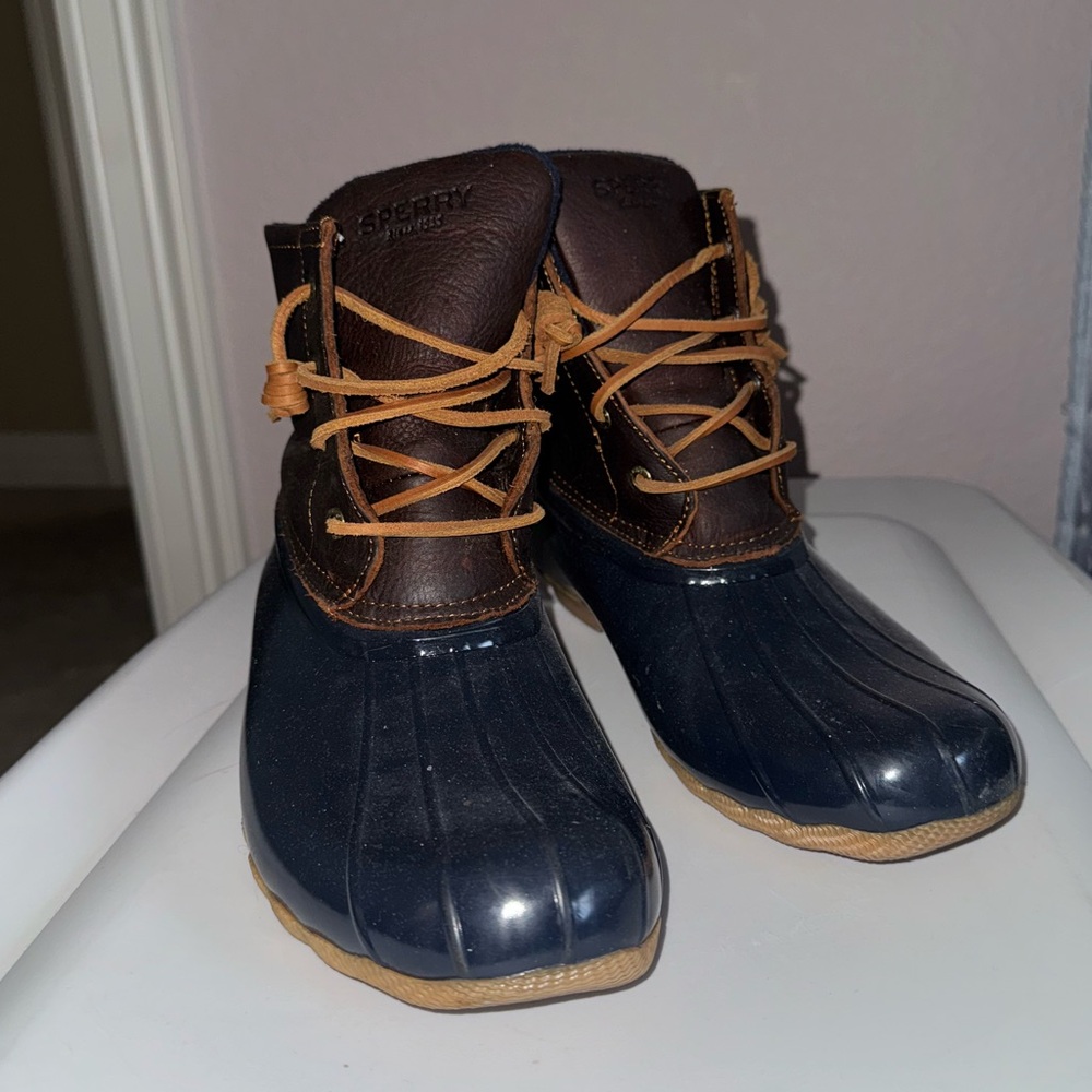 Sperry Women’s Syren Gulf Duck Boots, Blue and Brown, Size 10